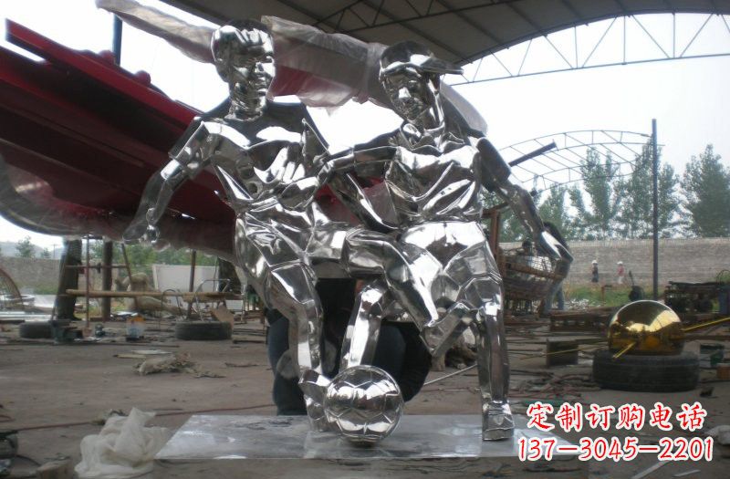 云南不锈钢足球雕塑精美的艺术品
