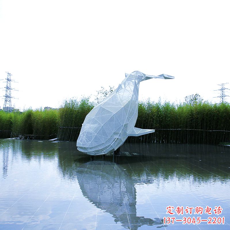 云南精美的不锈钢鲸鱼雕塑