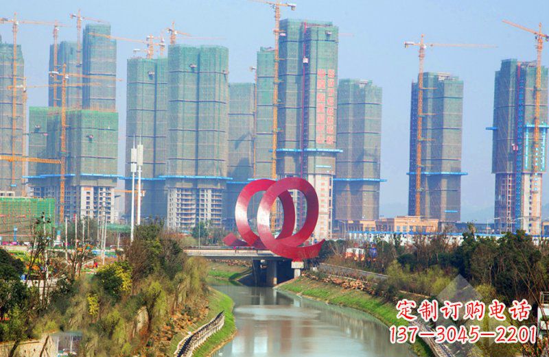 云南精美不锈钢圆环雕塑
