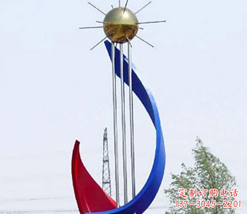 云南流动的美——不锈钢飘带雕塑
