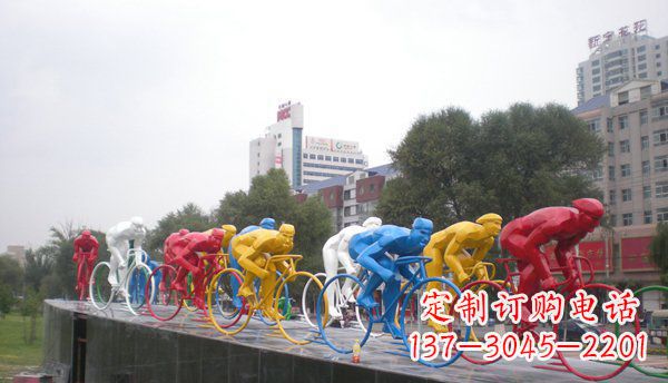 云南不锈钢自行车雕塑激情与美感的结合