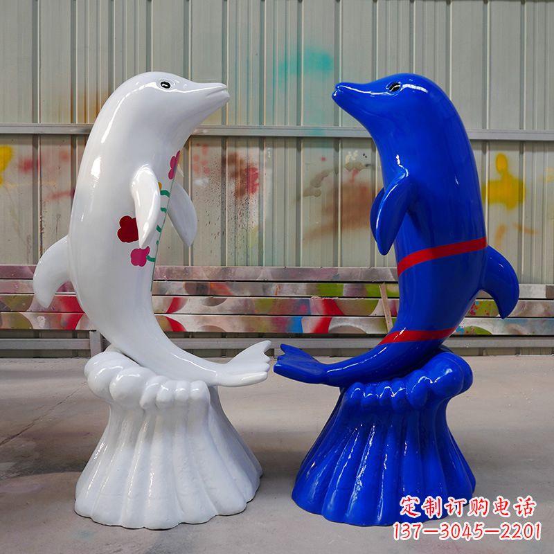 云南海豚雕塑美丽的景观装置