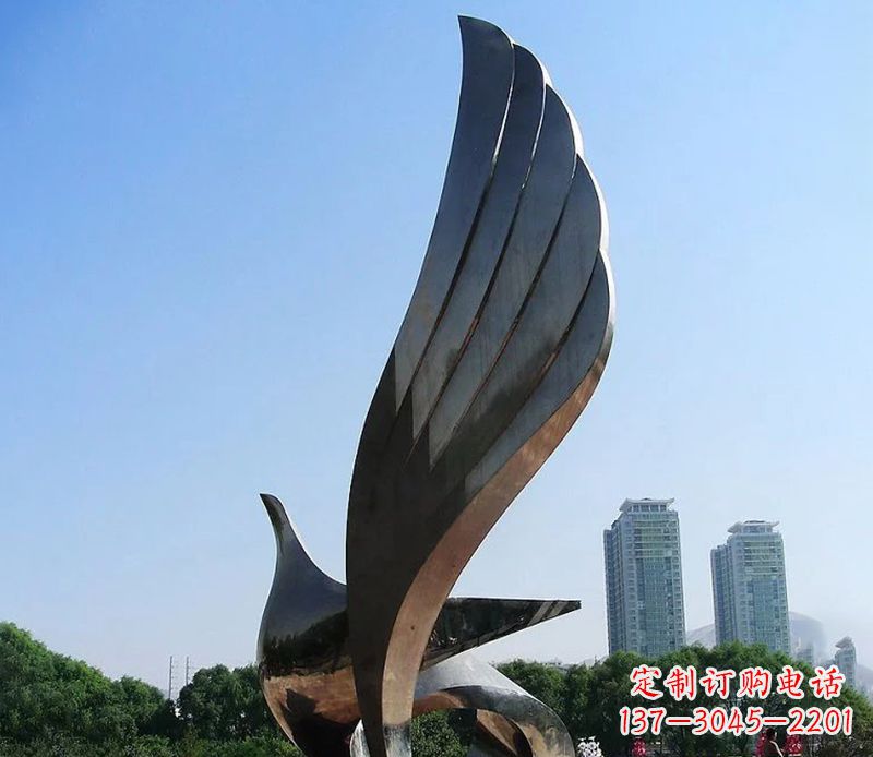 云南抽象翅膀雕塑不锈钢