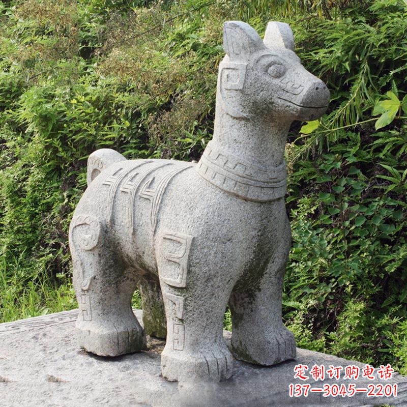 云南抽象大理石生肖狗石雕摆件