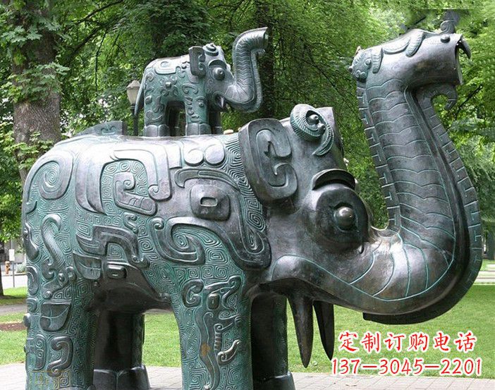 云南抽象大象铜雕