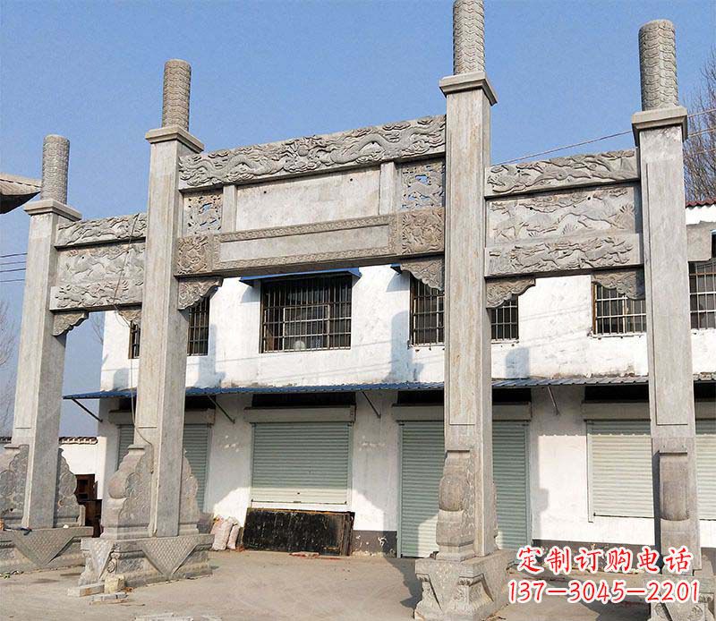 云南石牌坊雕塑——传承中国传统文化