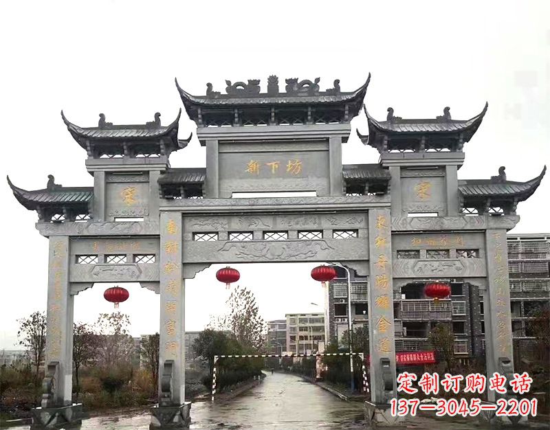云南村庄石牌坊雕刻传统工艺的精美瑰宝