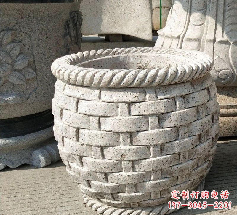 云南大理石雕塑水缸