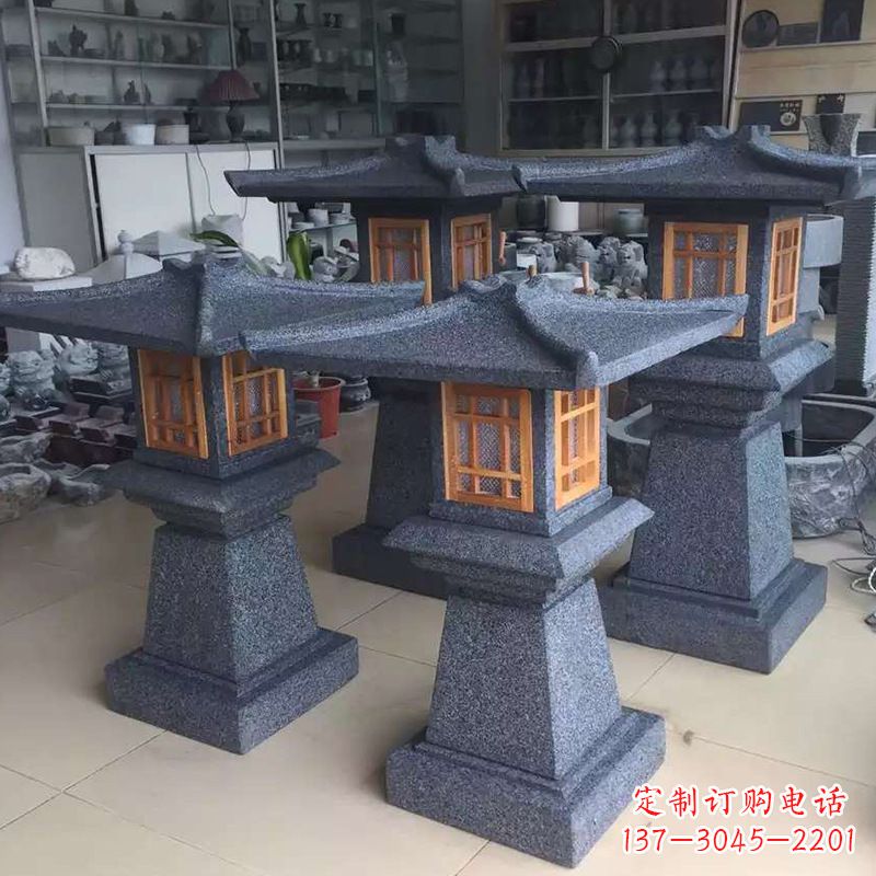 云南大理石仿汉阙石雕灯笼