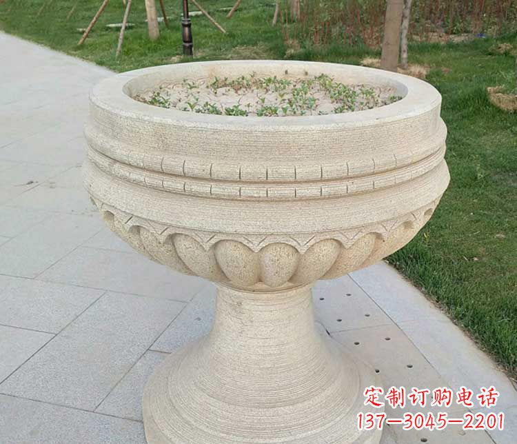云南大理石花盆石雕