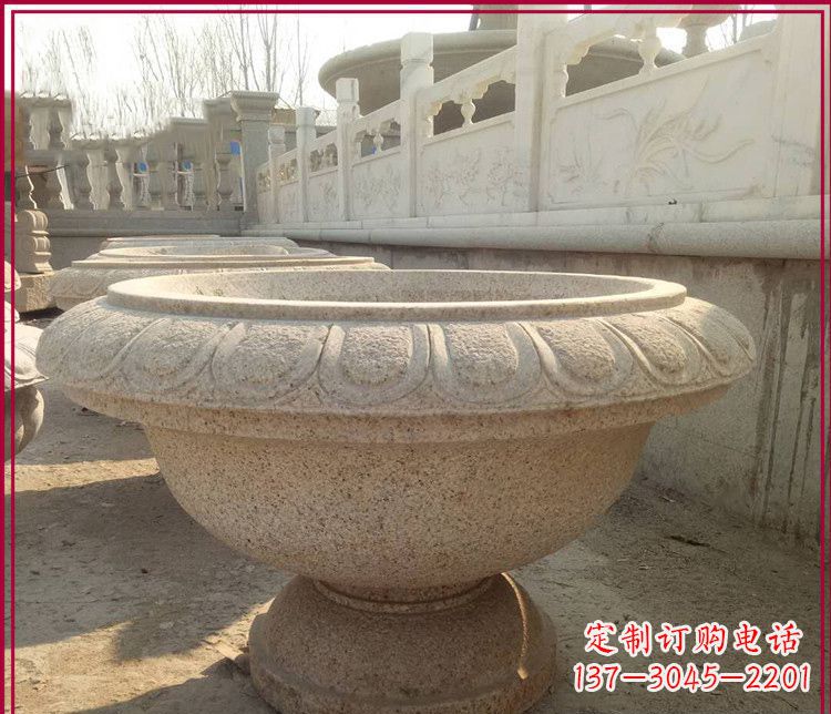 云南大理石花盆雕塑