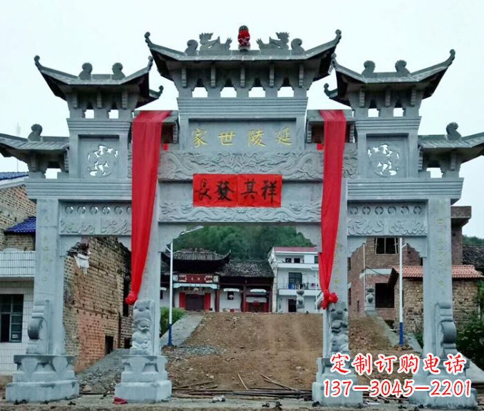 云南精美大理石牌坊雕塑