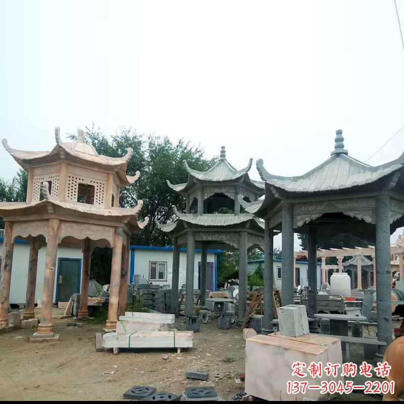 云南精美大理石凉亭雕塑