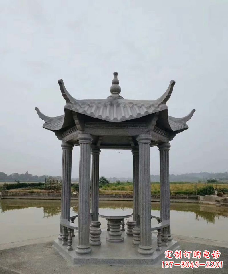 云南大理石凉亭石雕塑,优雅经典无双