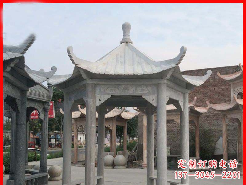 云南大理石凉亭石雕