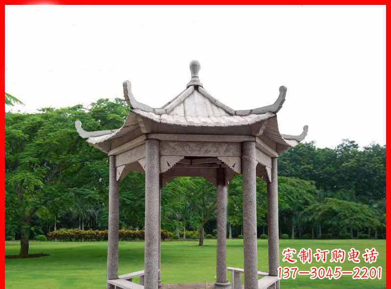 云南精致大理石凉亭雕塑