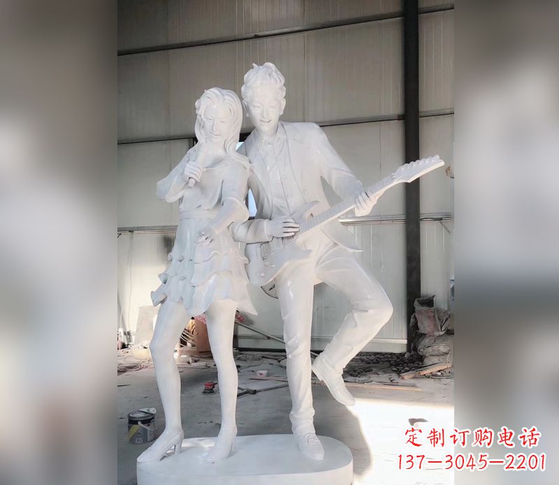 云南精美大理石吉他雕塑