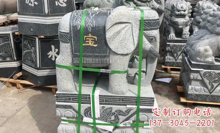 云南大理石大象门口石雕