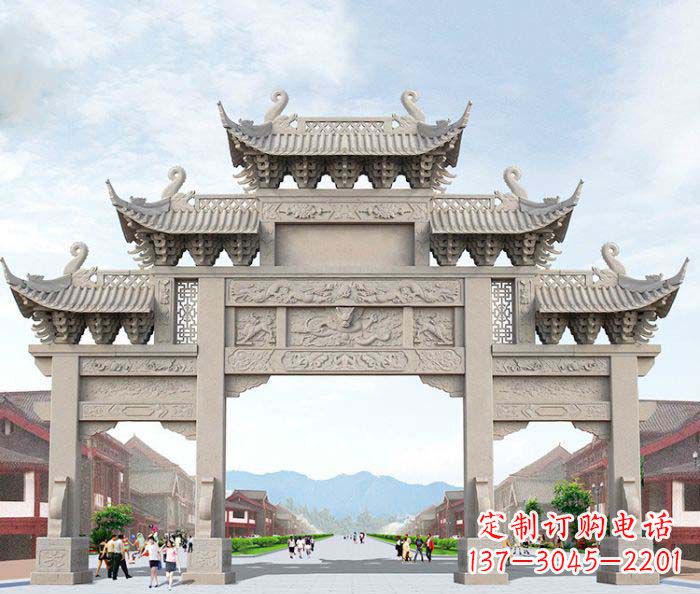 云南大理石牌坊石雕艺术品