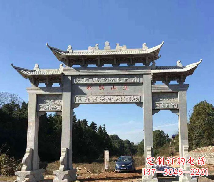 云南精美石雕牌坊雕塑