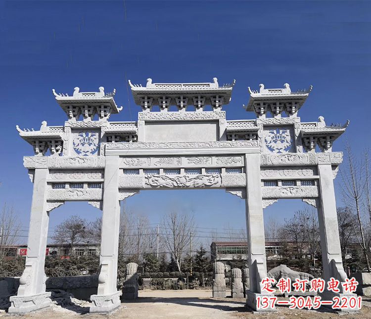 云南特色大理石牌坊石雕