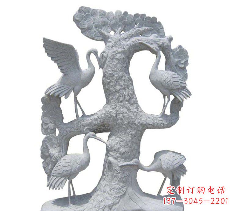 云南精美大理石松树雕塑
