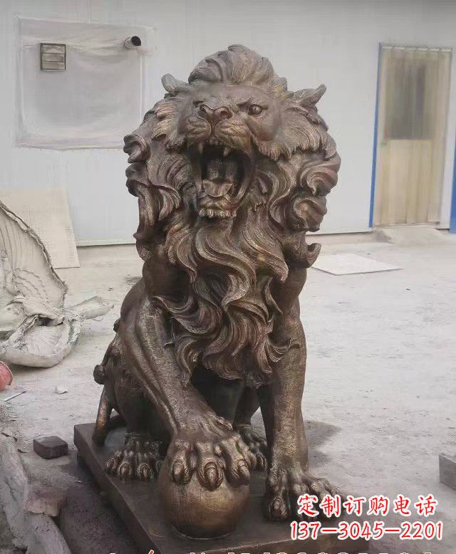 云南大理石狮子雕塑,演绎优雅狮子魅力