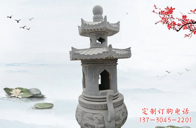 云南精美工艺石香炉雕塑