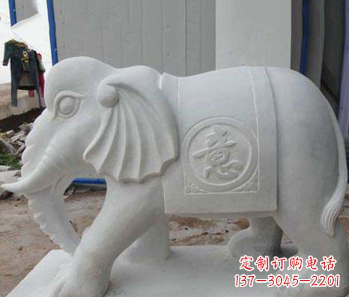 云南传承财富祝福,大理石招财大象雕塑
