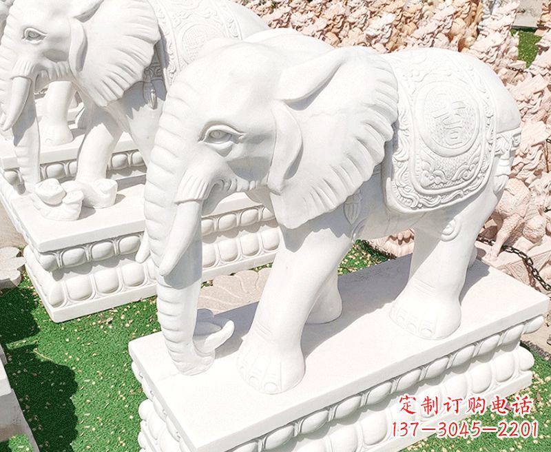 云南精美工艺 大象石雕雕塑