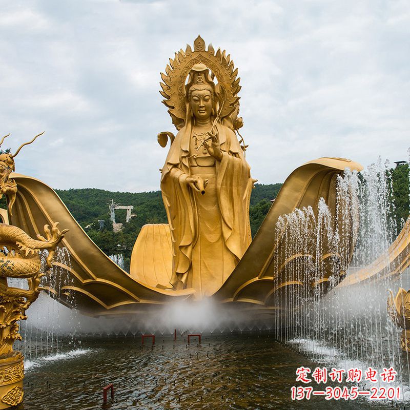 云南大型观音铜雕景观雕塑