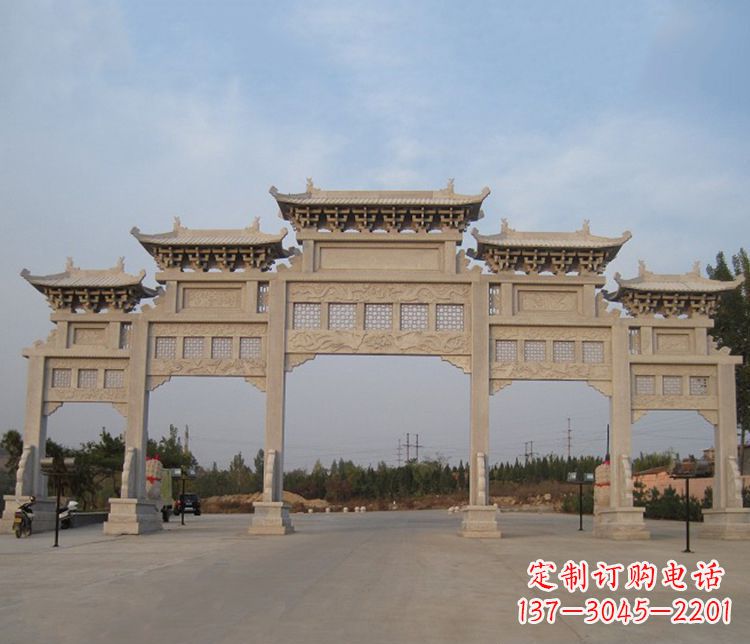 云南大型五门牌坊石雕精美雕塑