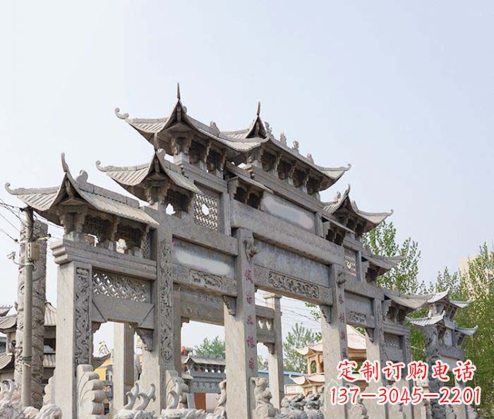 云南特大型五门石雕牌楼