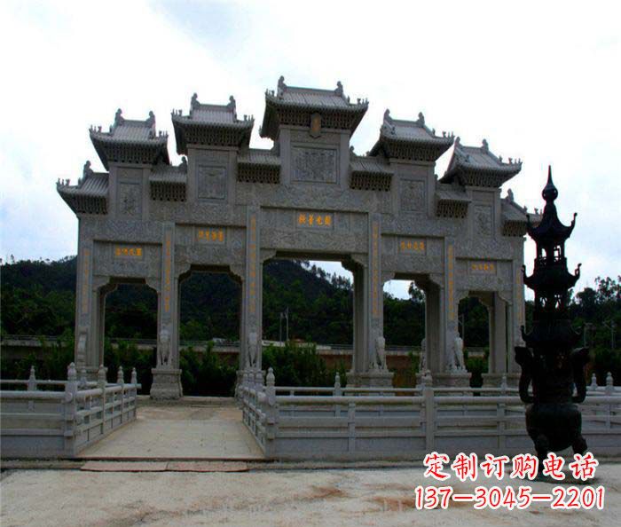 云南精美石雕牌坊雕塑