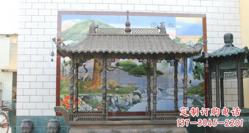 云南方形香炉寺庙铜雕塑