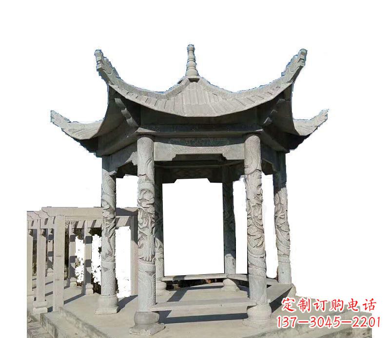 云南传统风格凉亭石雕