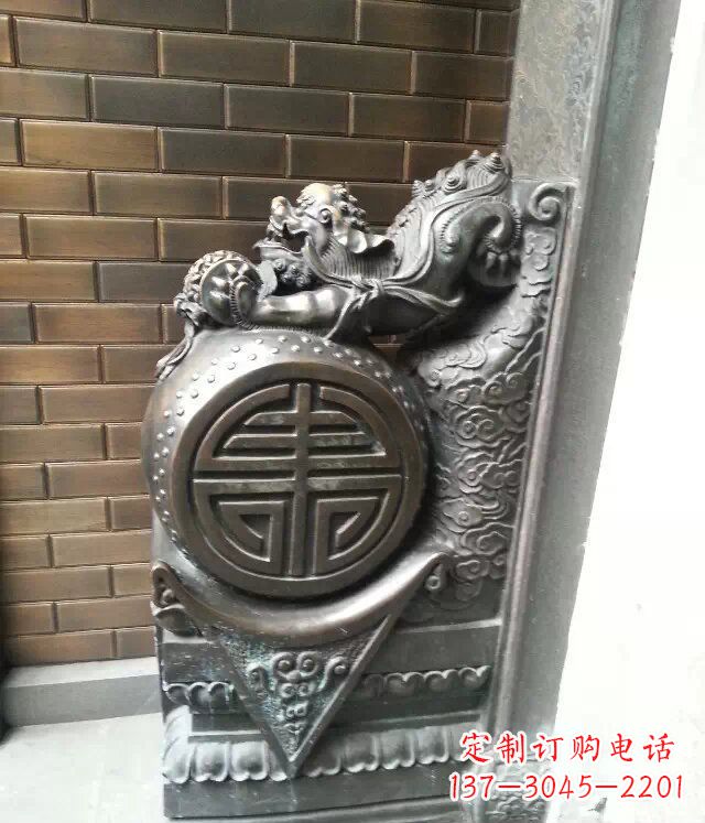 云南精美仿古门墩铜雕