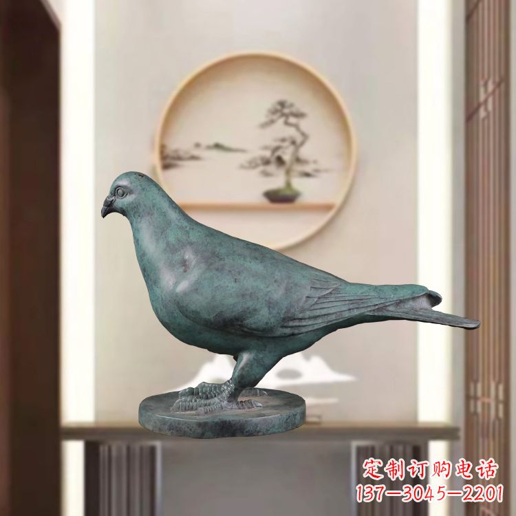 云南精致雕刻青铜鸽子雕塑摆件