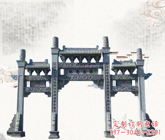 云南精美仿古牌坊雕塑