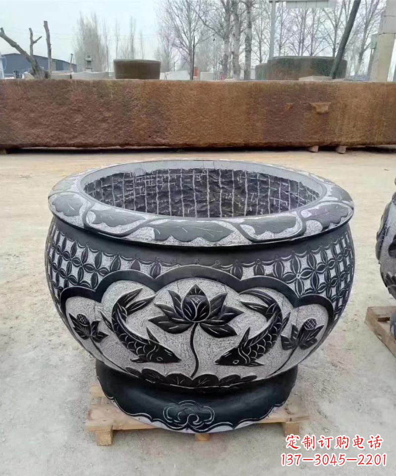 云南精美仿古鲤鱼石雕