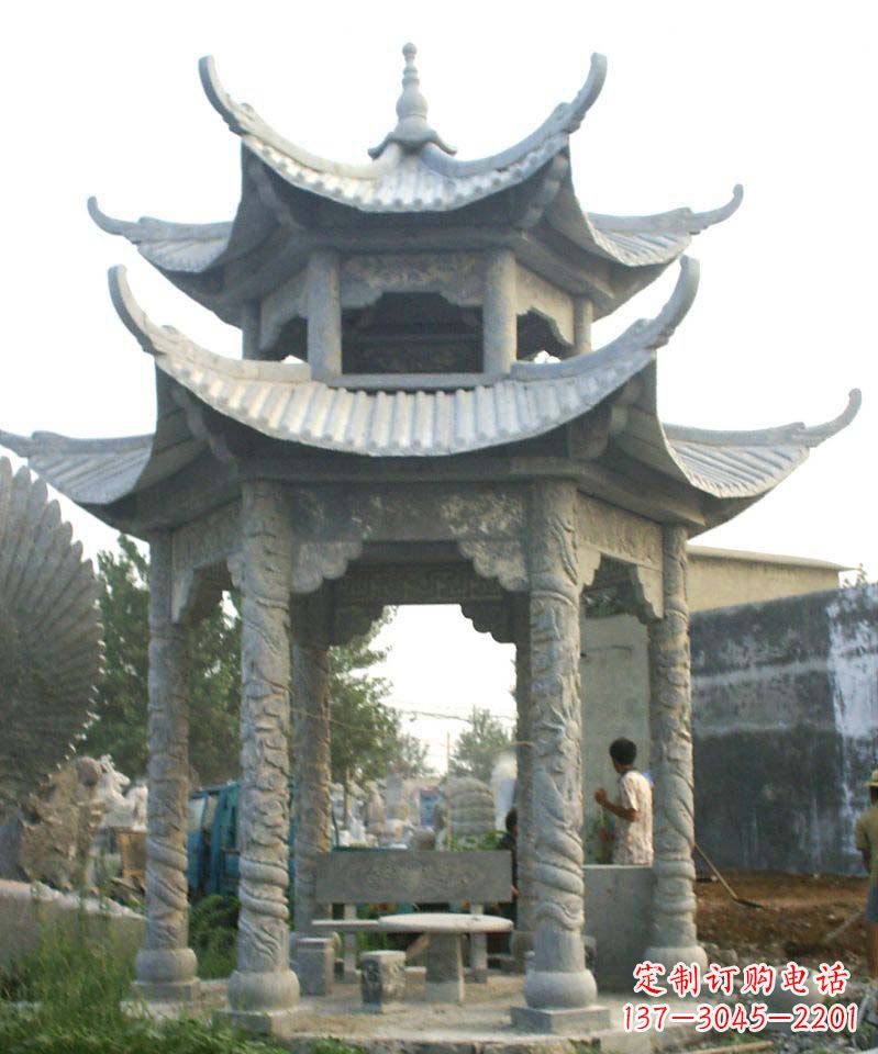 云南传统工艺石雕凉亭,精美细致,给你温馨家园