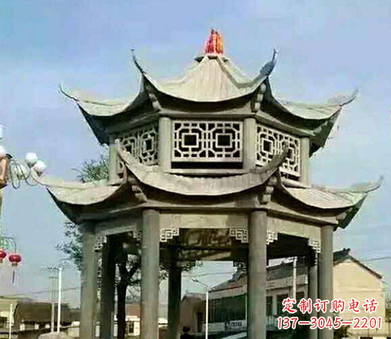 云南精美仿古石凉亭雕塑