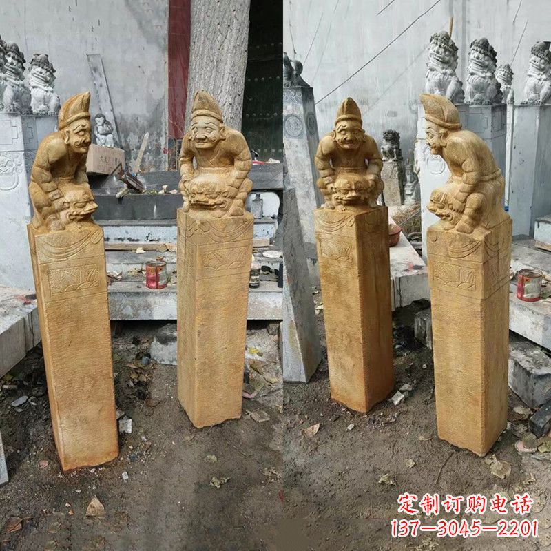 云南经典仿古拴马桩雕塑