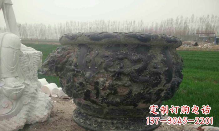云南仿古圆形水缸石雕