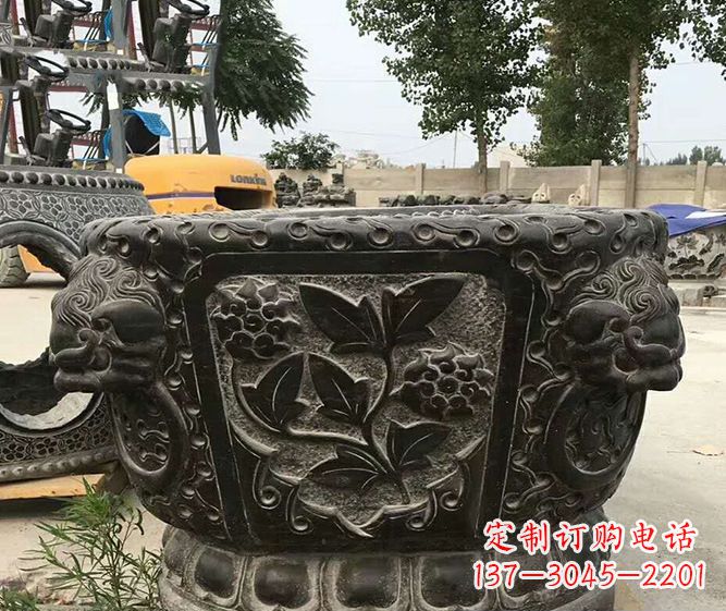 云南仿古招财石雕水缸