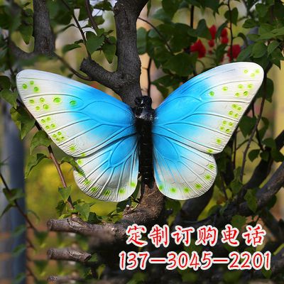 云南精致风韵,蓝白蝴蝶雕塑