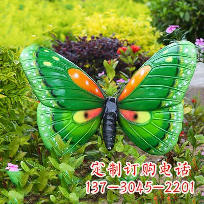 云南精致魅力的绿色蝴蝶雕塑
