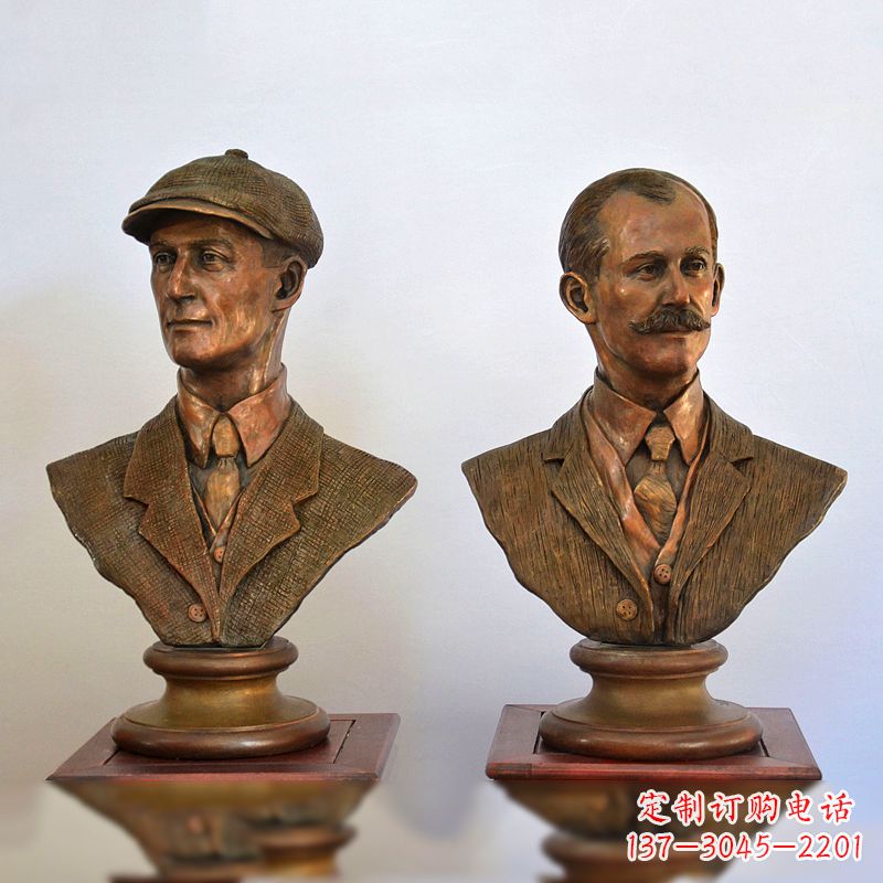 云南飞机发明者莱特兄弟仿真头像雕塑摆件