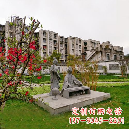 云南凤求凰司马相如与卓文君雕塑-小区园林历史人物情景雕塑