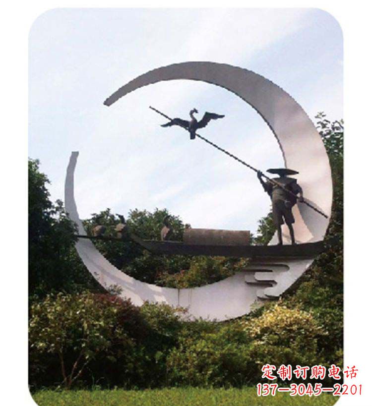 云南精致美观的不锈钢鸬鹚雕塑